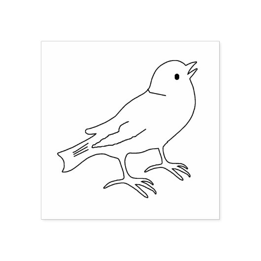Leuke Vogel Wandelen Art Stamp Rubberstempel (Afrduk)