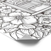 Leuke vogelhuis volwassen kleuren poster (Hoek)