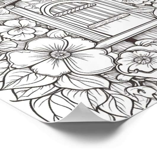 Leuke vogelhuis volwassen kleuren poster (Hoek)