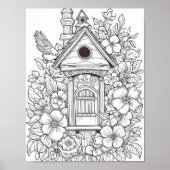 Leuke vogelhuis volwassen kleuren poster (Voorkant)