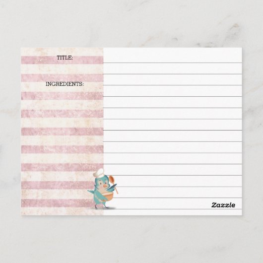 Leuke vogelkok koken bakken kookboek recept kaart (Achterkant)