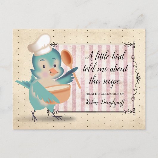 Leuke vogelkok koken bakken kookboek recept kaart (Voorkant)