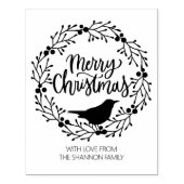 Leuke Vogelkrans Vrolijk Kerstfeest, Familie Groot Rubberstempel (Afrduk)