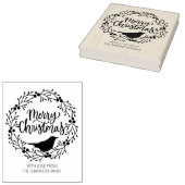 Leuke Vogelkrans Vrolijk Kerstfeest, Familie Groot Rubberstempel (Gestempeld)