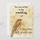 Leuke  Vogelontwerp Bruiloft Uitnodiging (Voorkant)