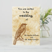 Leuke  Vogelontwerp Bruiloft Uitnodiging (Staand voorkant)