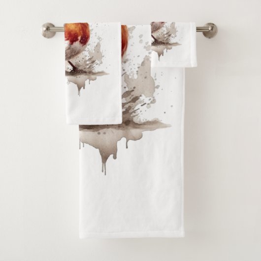 Leuke vogelrode robin in de waterverf bad handdoek (Insitu)