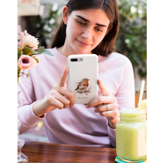 Leuke vogelrode robin in de waterverf Case-Mate iPhone case