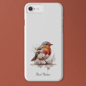 Leuke vogelrode robin in de waterverf Case-Mate iPhone case