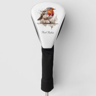 Leuke vogelrode robin in de waterverf golfheadcover