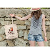Leuke vogelrode robin in de waterverf tote bag