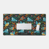 Leuke vogels en bloemen patroon bureaumat (Keyboard & Muis)