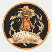 Leuke vogelverschrikker Gelukkig Halloween Sticker (Voorkant)
