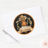Leuke vogelverschrikker Gelukkig Halloween Sticker (Envelop)