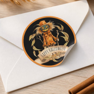 Leuke vogelverschrikker Gelukkig Halloween Sticker