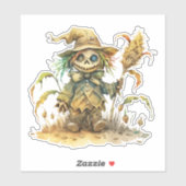 Leuke vogelverschrikker, Halloween pompoen, Sticke Sticker (Vel)