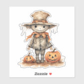 Leuke vogelverschrikker, Halloween pompoen, Sticke Sticker (Vel)