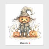 Leuke vogelverschrikker, Halloween pompoen, Sticke Sticker (Vel)