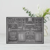 Leuke Voorraad De Keuken Bruiloft Invitatie Kaart (Staand voorkant)