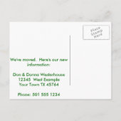 Leuke voortuin Grappige adreswijziging Aankondigingskaart (Achterkant)