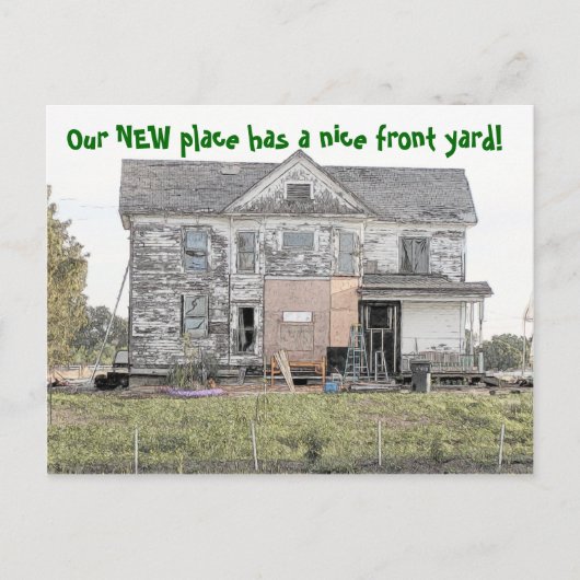 Leuke voortuin Grappige adreswijziging Aankondigingskaart (Voorkant)