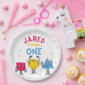 Leuke vormen Eerste Verjaardag Viering Papieren Bordje (Feest)