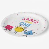 Leuke vormen Eerste Verjaardag Viering Papieren Bordje (Gekanteld)