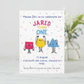 Leuke Vormen Eerste Verjaardag Viering Uitnodiging (Staand voorkant)