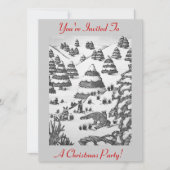 Leuke vos en konijnen Sneeuwscène Kerstmis Uitnodi Kaart (Voorkant)