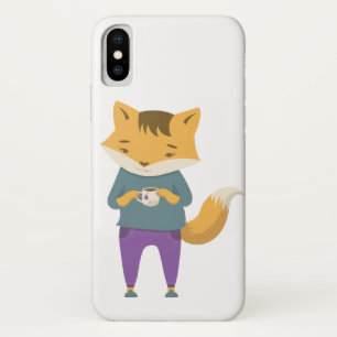 Leuke vos met kopje thee Case-Mate iPhone case