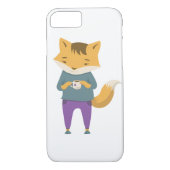 Leuke vos met kopje thee Case-Mate iPhone case (Achterkant)
