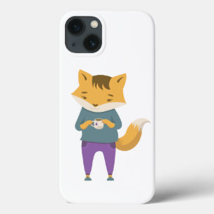 Leuke vos met kopje thee Case-Mate iPhone case