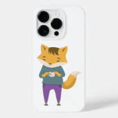 Leuke vos met kopje thee Case-Mate iPhone case (Achterkant)