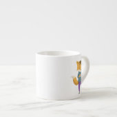 Leuke vos met kopje thee espresso kop (Voorkant rechts)
