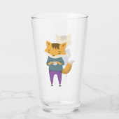 Leuke vos met kopje thee glas (Achterkant)