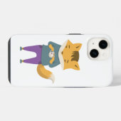 Leuke vos met kopje thee iPhone hoesje (Achterkant horizontaal)