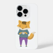 Leuke vos met kopje thee iPhone hoesje (Achterkant)