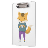 Leuke vos met kopje thee klembord (Links)