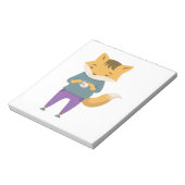 Leuke vos met kopje thee notitieblok (Linkerzijde)
