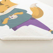 Leuke vos met kopje thee sherpa deken (3/4)
