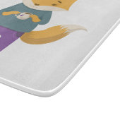 Leuke vos met kopje thee snijplank (Hoek)