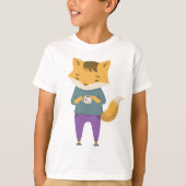 Leuke vos met kopje thee t-shirt (Voorkant)