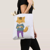 Leuke vos met kopje thee tote bag (Dichtbij)