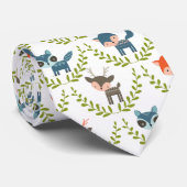 Leuke vossen & herten met groene krans stropdas (Opgerold)