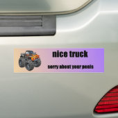 leuke vrachtwagen bumpersticker (Op auto)