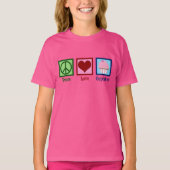 Leuke Vrede Liefde Cupcakes Roze Kinder T-shirt (Voorkant)