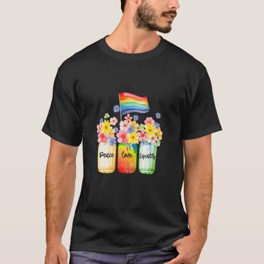 Leuke Vrede Liefde Gelijkheid LGBT Pride Awareness T-shirt (Voorkant)