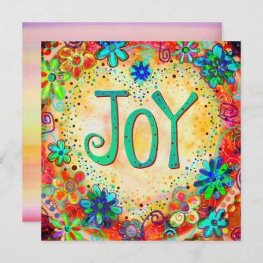 Leuke Vreugde Vrolijke Bloemenaanmoediging  Bedankkaart (Voorkant / Achterkant)