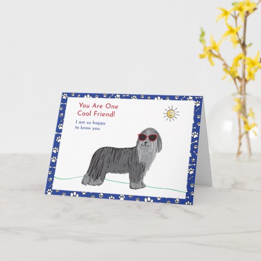 Leuke Vriend Hond Kaart (Gele Bloem)