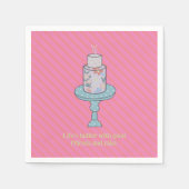 Leuke Vriend Verjaardagstaart Hot Pink Servet (Voorkant)